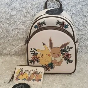 NWT Loungefly Pokemon Pikachu Eevee mini backpack, wallet and plush 8\